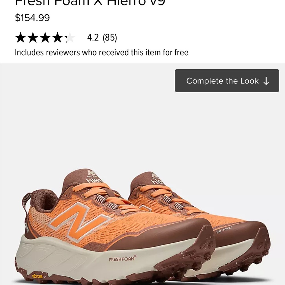 New Balance Fresh Foam X Hierro V9 Orange Brown Sneakers